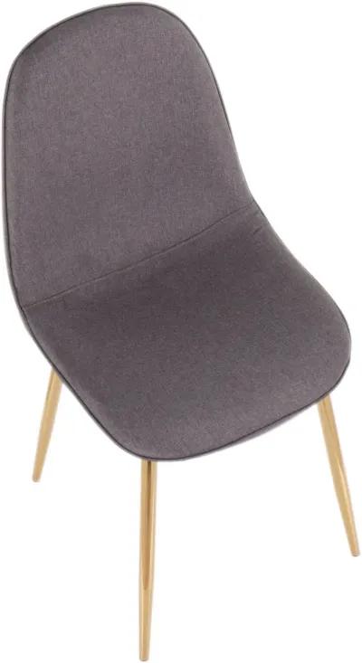 Contemporary Gray and Gold Dining Room Chair (Set of 2) - Pebble