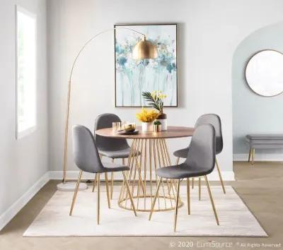 Contemporary Gray and Gold Dining Room Chair (Set of 2) - Pebble