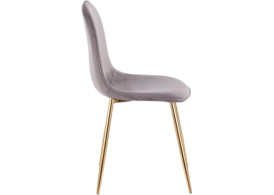 Contemporary Gray and Gold Dining Room Chair (Set of 2) - Pebble