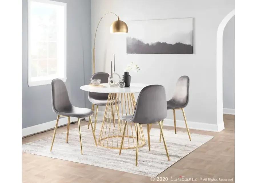 Contemporary Gray and Gold Dining Room Chair (Set of 2) - Pebble