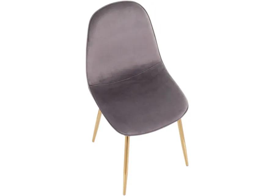 Contemporary Gray and Gold Dining Room Chair (Set of 2) - Pebble