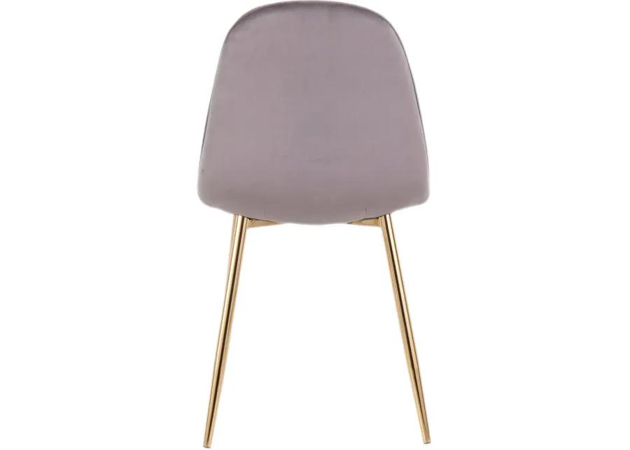 Contemporary Gray and Gold Dining Room Chair (Set of 2) - Pebble