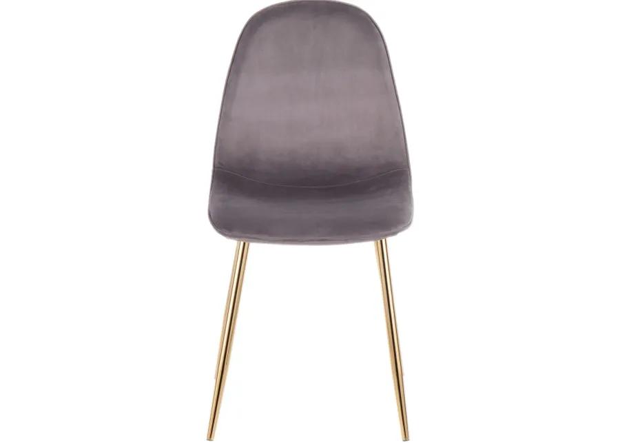 Contemporary Gray and Gold Dining Room Chair (Set of 2) - Pebble