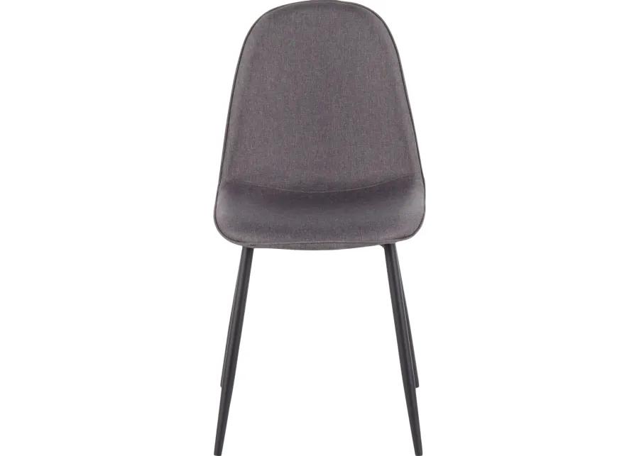 Contemporary Gray and Black Dining Room Chair (Set of 2) - Pebble