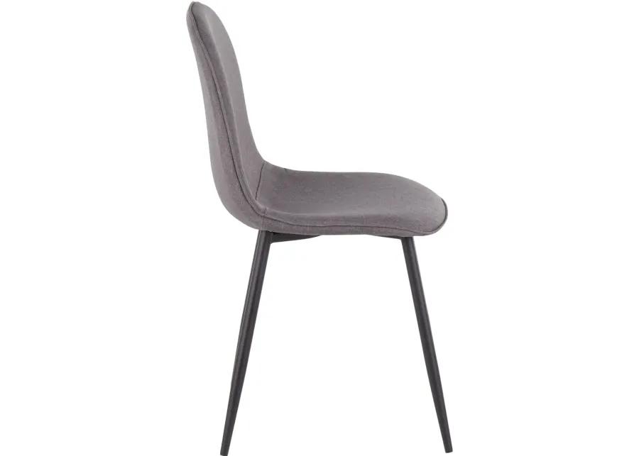 Contemporary Gray and Black Dining Room Chair (Set of 2) - Pebble