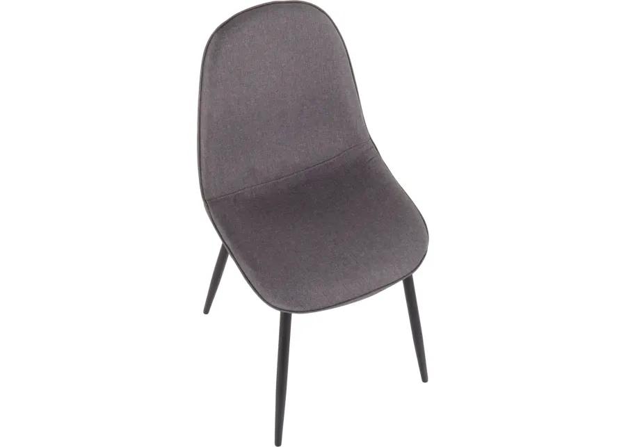 Contemporary Gray and Black Dining Room Chair (Set of 2) - Pebble