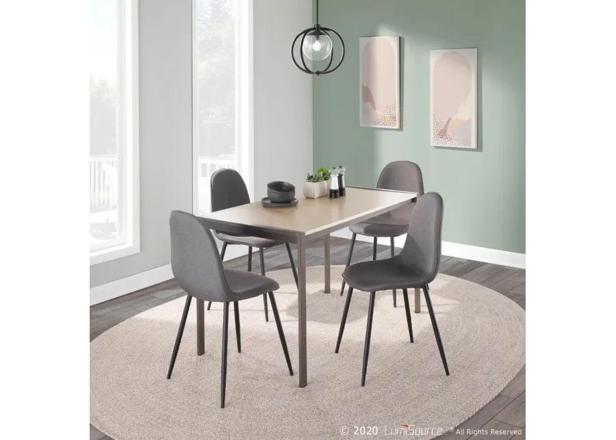 Contemporary Gray and Black Dining Room Chair (Set of 2) - Pebble