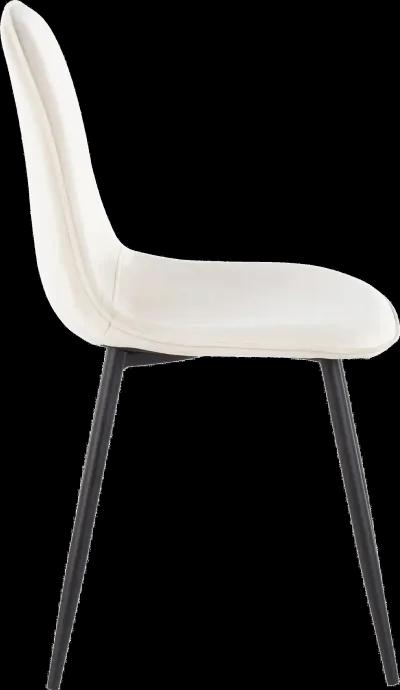 Contemporary Cream and Black Dining Room Chair (Set of 2) - Pebble