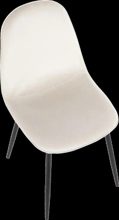 Contemporary Cream and Black Dining Room Chair (Set of 2) - Pebble