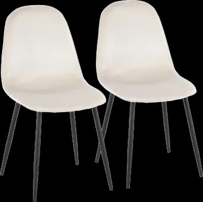 Contemporary Cream and Black Dining Room Chair (Set of 2) - Pebble