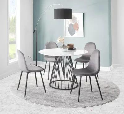 Contemporary Gray and Black Dining Room Chair (Set of 2) - Pebble