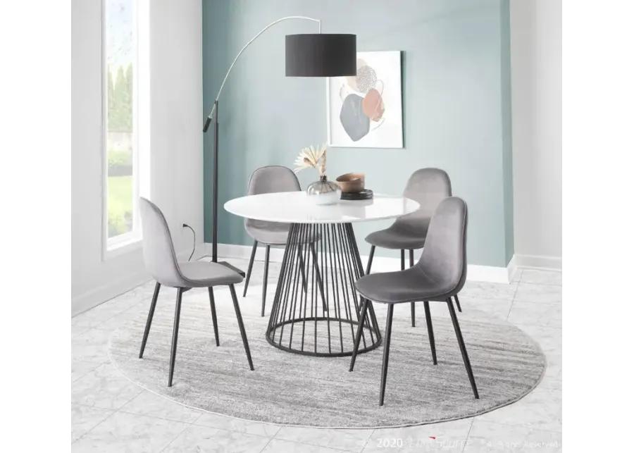 Contemporary Gray and Black Dining Room Chair (Set of 2) - Pebble