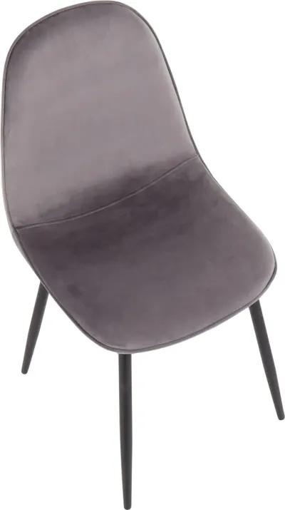 Contemporary Gray and Black Dining Room Chair (Set of 2) - Pebble