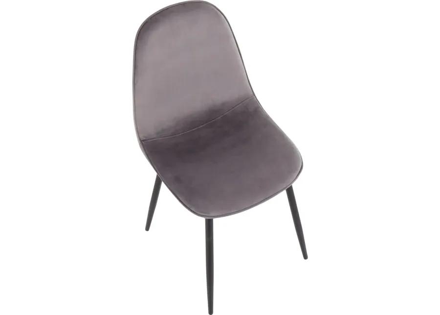 Contemporary Gray and Black Dining Room Chair (Set of 2) - Pebble