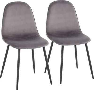 Contemporary Gray and Black Dining Room Chair (Set of 2) - Pebble