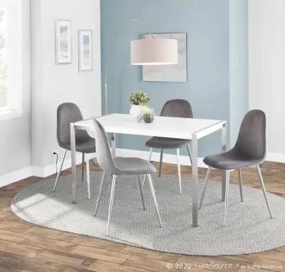 Contemporary Gray and Chrome Dining Room Chair (Set of 2) - Pebble