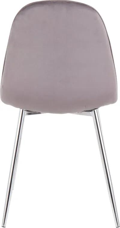 Contemporary Gray and Chrome Dining Room Chair (Set of 2) - Pebble