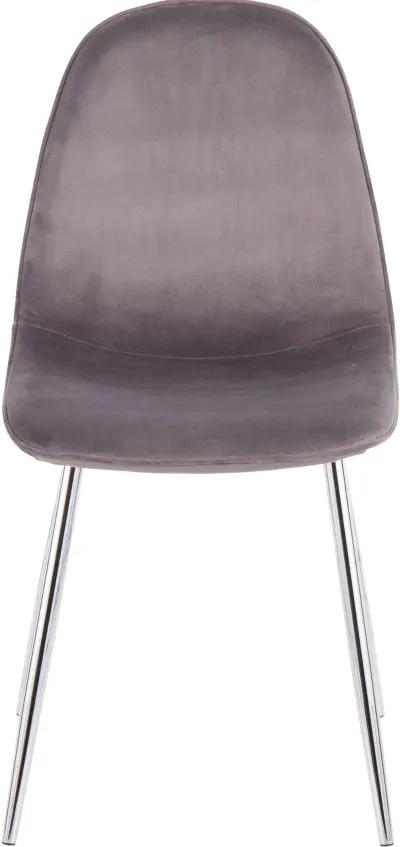 Contemporary Gray and Chrome Dining Room Chair (Set of 2) - Pebble