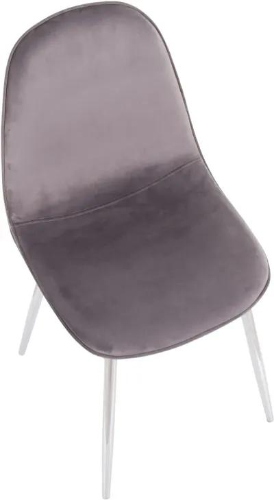 Contemporary Gray and Chrome Dining Room Chair (Set of 2) - Pebble