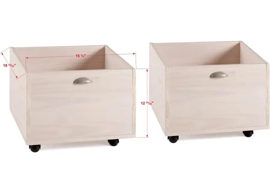 Contemporary Whitewash Toy Box, Set of 2 - Junior