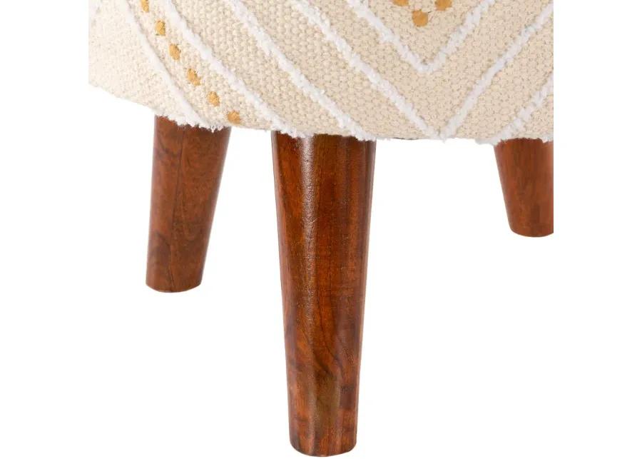 Eclectic Beige Hand Woven Storage Stool - Helsinki