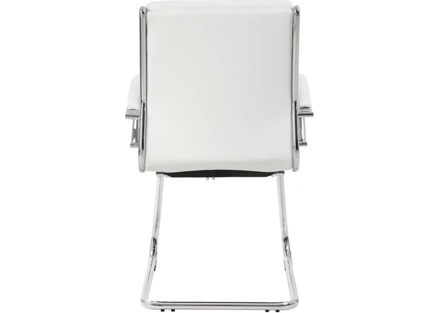 Boss White And Chrome Executive Guest Chair