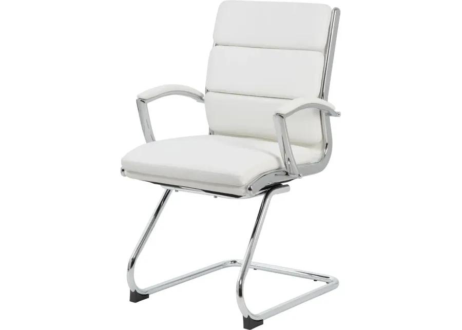 Boss White And Chrome Executive Guest Chair