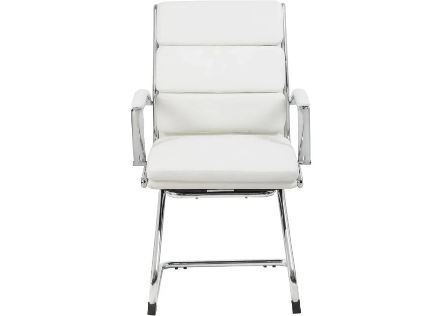 Boss White And Chrome Executive Guest Chair