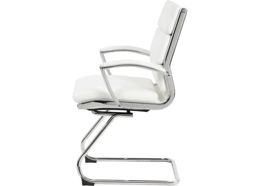 Boss White And Chrome Executive Guest Chair