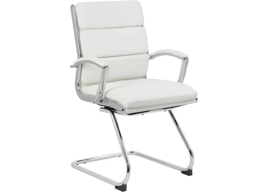 Boss White And Chrome Executive Guest Chair