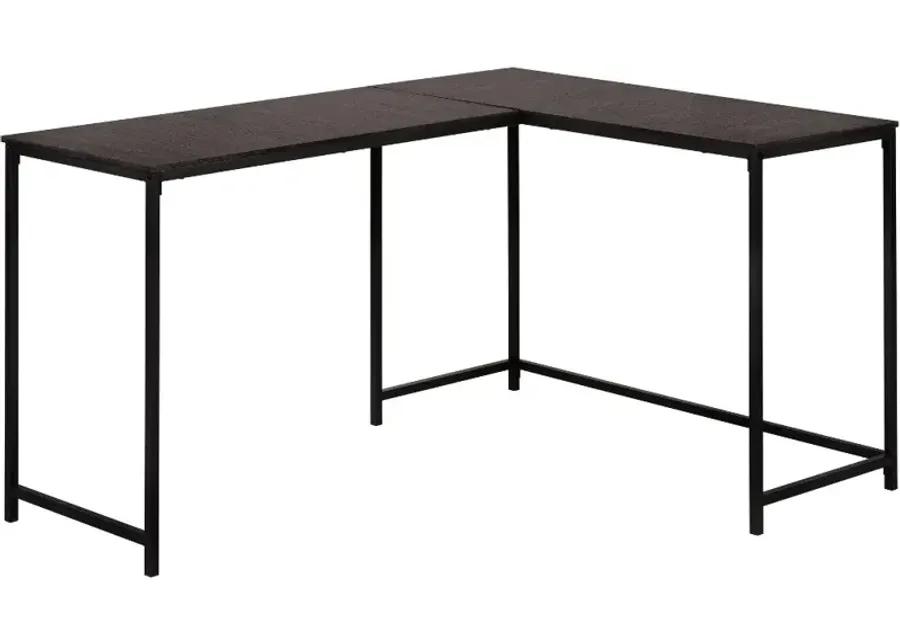 Espresso and Black L-shaped Desk - I7391