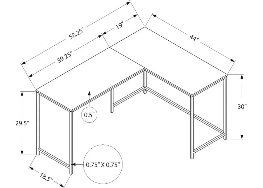 Espresso and Black L-shaped Desk - I7391