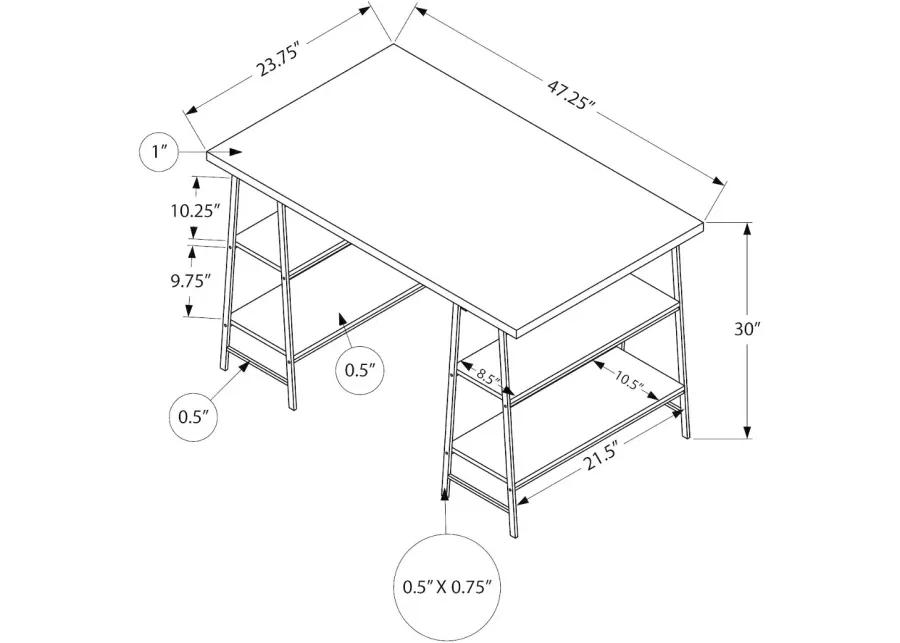 Industrial Gray and Black Computer Desk