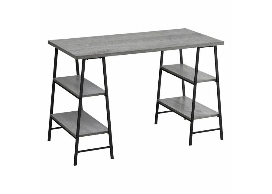 Industrial Gray and Black Computer Desk