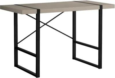 Taupe and Black Thick Panel Computer Desk