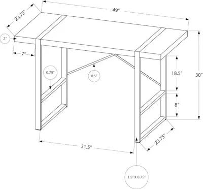 Taupe and Black Thick Panel Computer Desk