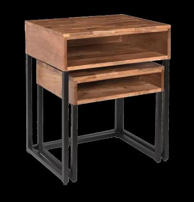 Barker Natural Wood Nesting Tables