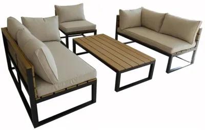 Gibson Natural 4 Piece Outdoor Patio Set - Walker Edison