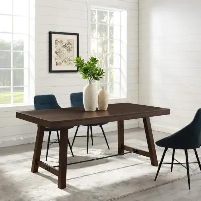 Dark Brown Trestle Dining Room Table - Walker Edison