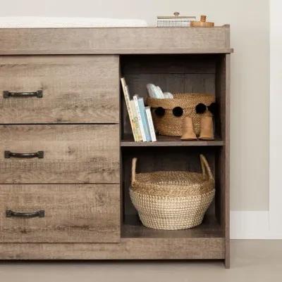 Tassio Farmhouse Weathered Oak Changing Table - South Shore