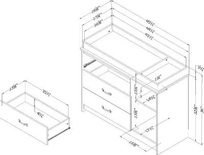 Tassio Farmhouse Weathered Oak Changing Table - South Shore