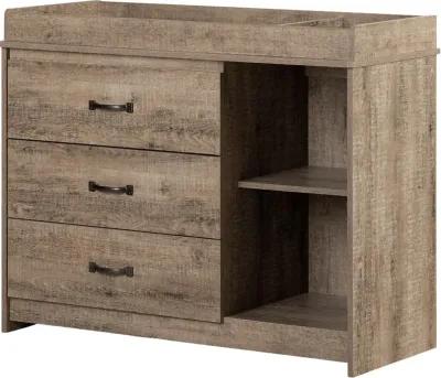 Tassio Farmhouse Weathered Oak Changing Table - South Shore