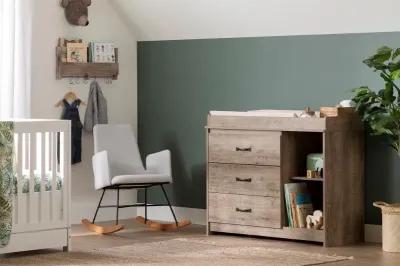 Tassio Farmhouse Weathered Oak Changing Table - South Shore