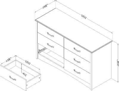 Helson Seaside Pine 6-Drawer Dresser - South Shore