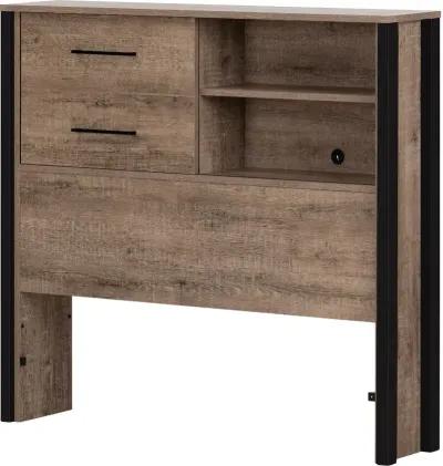 Munich Weathered Oak Bookcase Headboard - South Shore