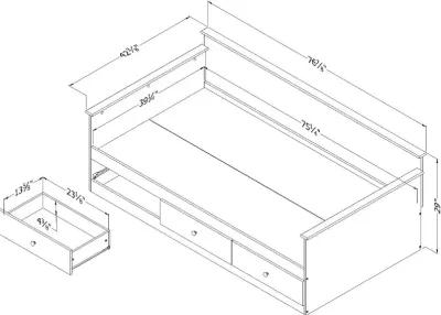 Tassio Farmhouse Weathered Oak Daybed - South Shore