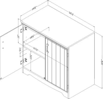 Farnel Pure White 2-Door Storage Cabinet - South Shore