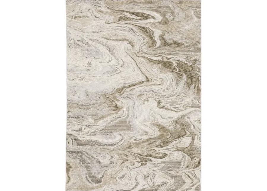 Nebulous 5 x 8 Beige Ivory Area Rug