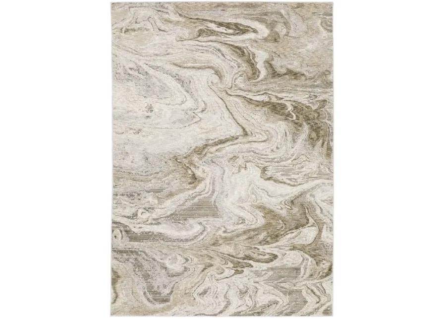 Nebulous 5 x 8 Beige Ivory Area Rug