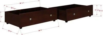 Carson Cappuccino Full Bed with Dual Underbed Drawers